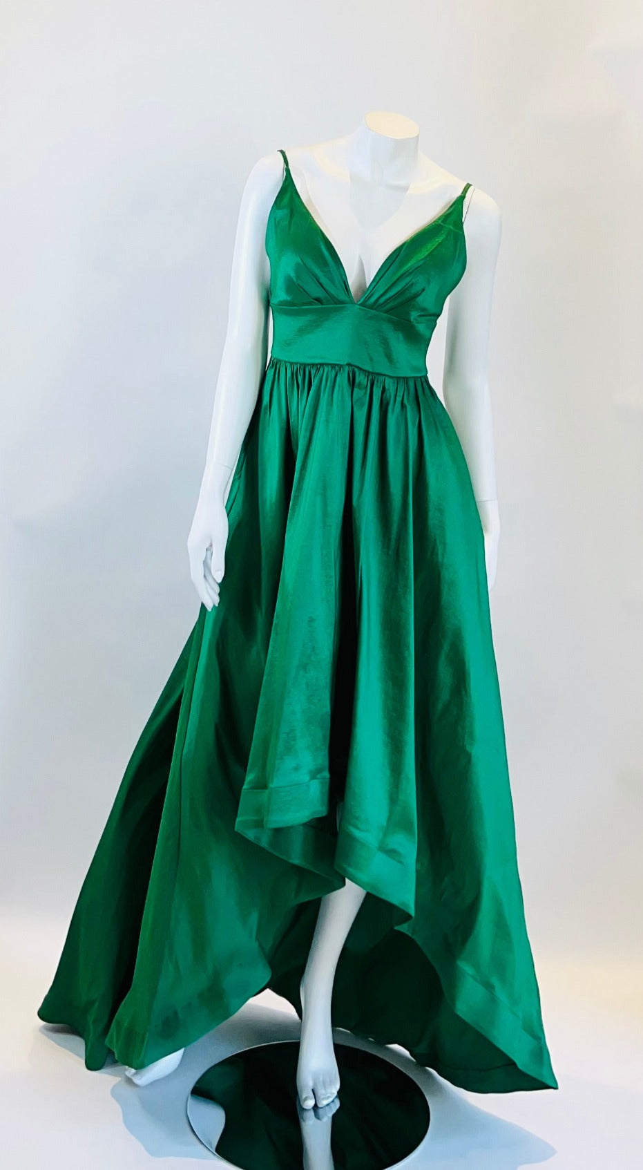 Custom made Emerald Green Taffeta Long Dress Faveur Custom made Emerald Green Taffeta Long Dress Faveur
