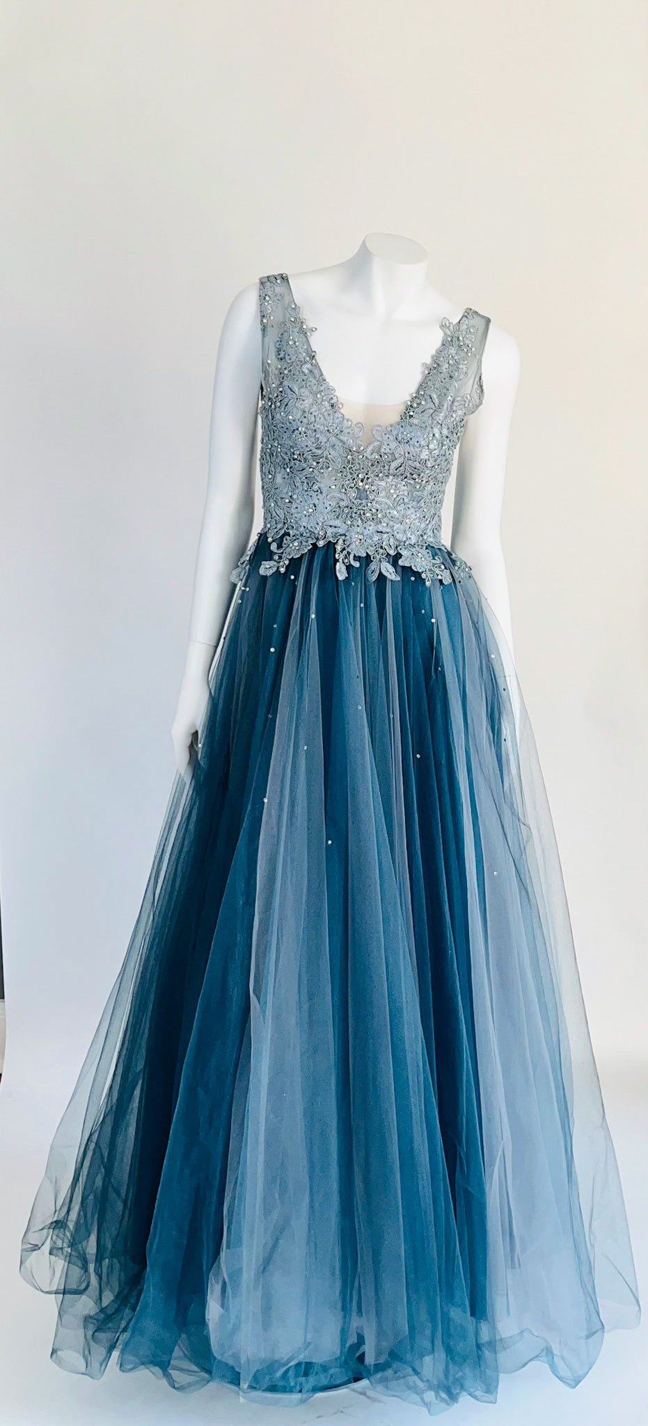 Custom Made Light Blue Princess Ball Gown  Faveur
