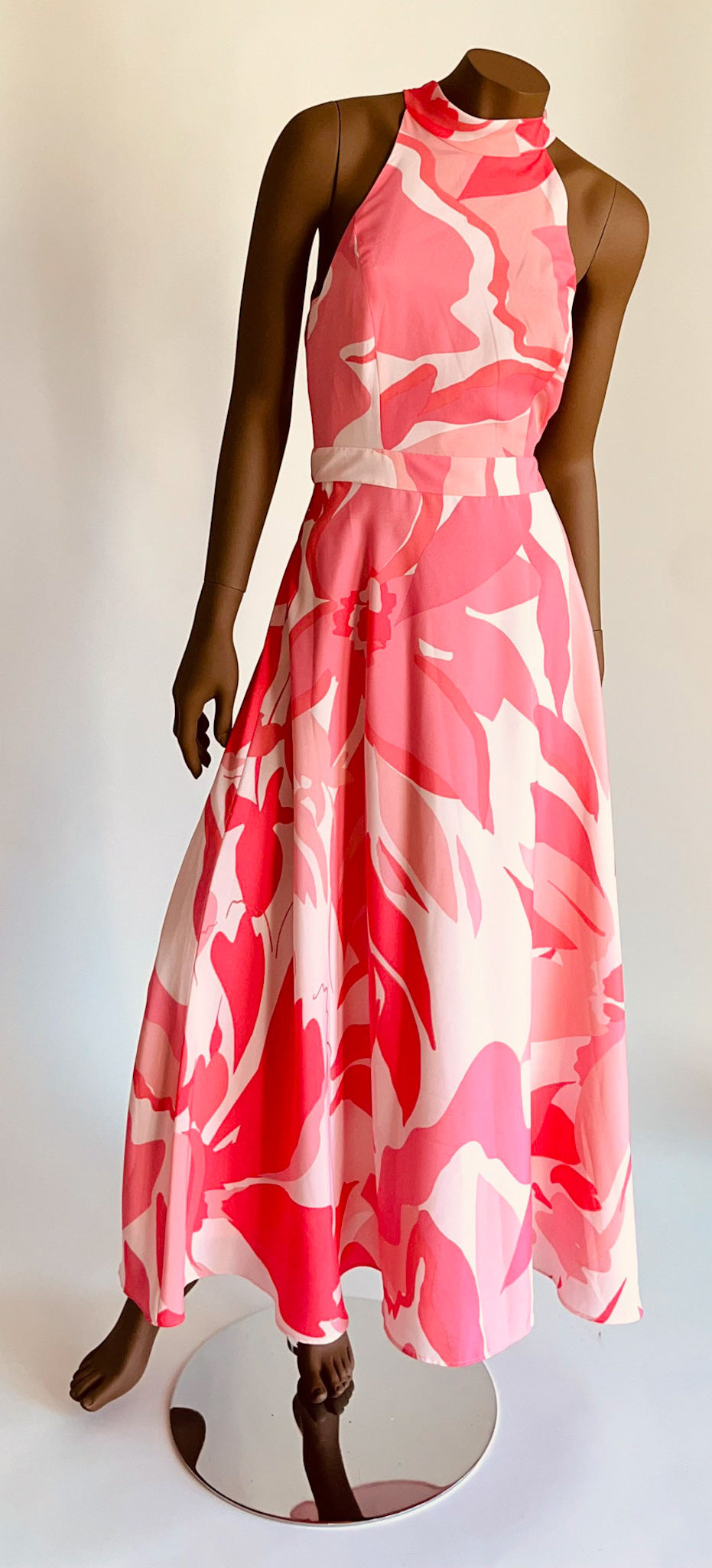 TAHARI Floral Halter Long Dress w/Tags