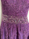 Moncheriemontage V-neck Purple Beaded Long Dress