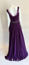 Moncheriemontage V-neck Purple Beaded Long Dress