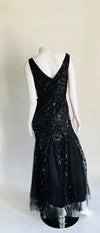 EVERPRETTY Black Chiffon Sleeveless Sequined Long Dress