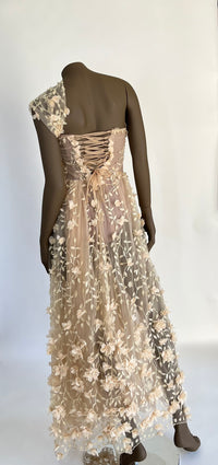 Custom Made Single Shoulder Fitted Long Dress