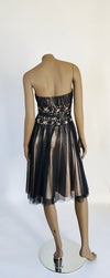 White House Black Market Black Strapless Lace Knee Length Dress