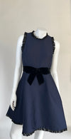 Kate Spade Navy Sleeveless Dress with Ruffle and velvet detail