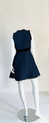 Kate Spade Navy Sleeveless Dress with Ruffle and velvet detail