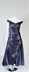 BELSOIE Purple Drop Shoulder Long Dress