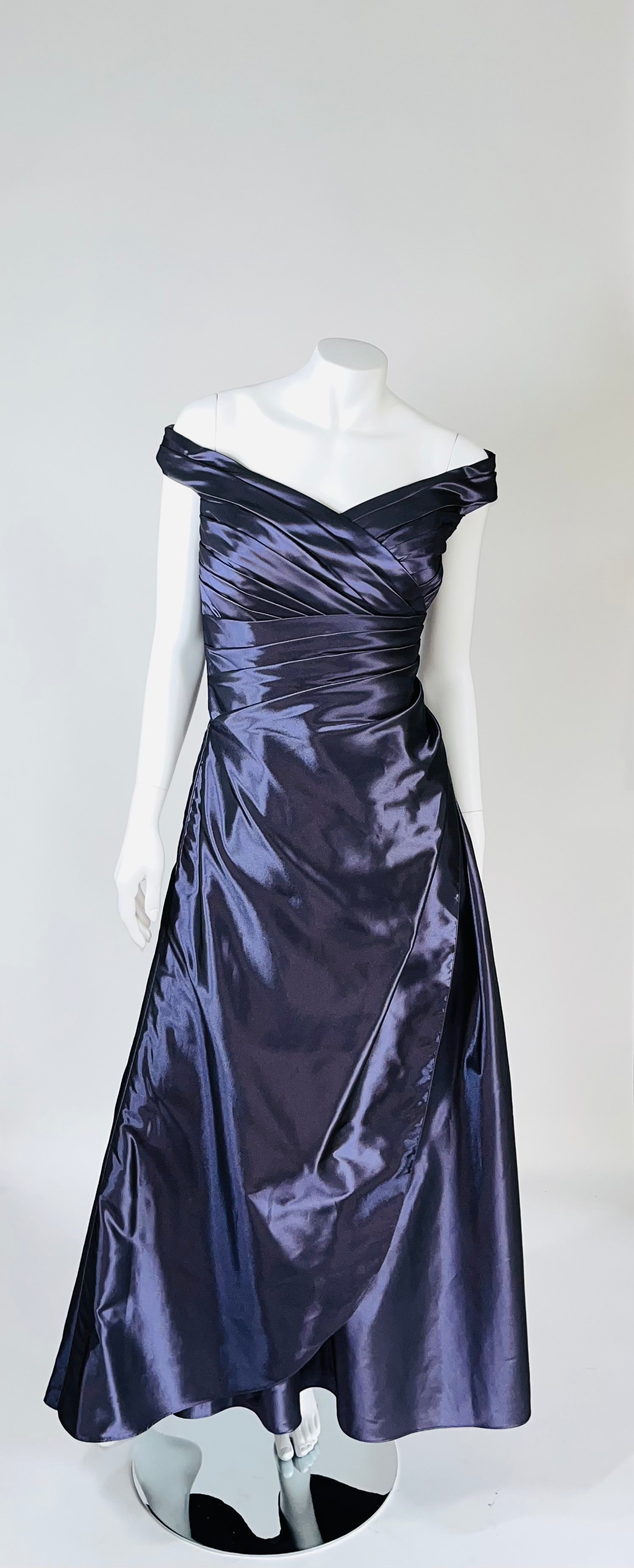 BELSOIE Purple Drop Shoulder Long Dress