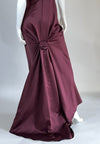 Scene Burgundy Strapless Long Dress with Train