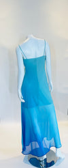 Onyxnite Turquoise Blue Hue Cowl neck Long Dress