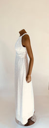Emma & Michele White Halter Long Dress
