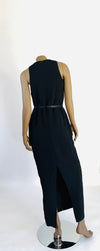 Jo Borkett Black Long Shift Dress with Embroidery