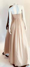 Oleg Cassini Cream Strapless Long Dress with Gathered Bodice
