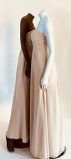 Oleg Cassini Cream Strapless Long Dress with Gathered Bodice