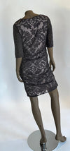 Phase Eight Brown Lace Rucked Knee Length Dress