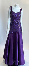 Custom Made Purple Sequined Long Dress