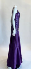 Custom Made Purple Sequined Long Dress