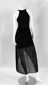 Forever New Black Halter Dress with sheer tapered skirt