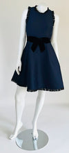 Kate Spade Navy Sleeveless Dress with Ruffle and velvet detail