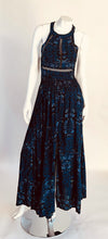 Janse Dark Blue Floral Boho Halter Long Dress