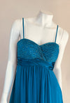 Dave & Johnny Electric Blue Long Dress with Sequined Bodice