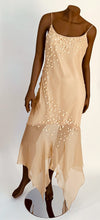 Gemini Paris Sheer Silk Beaded Dress with Tapered Length
