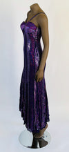 Scala Purple Silk Long Dress with Sequins