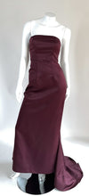Scene Burgundy Strapless Long Dress with Train