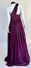 Gavin Rajah Burgundy Long Dress with side button detail