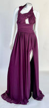 Gavin Rajah Burgundy Long Dress with side button detail