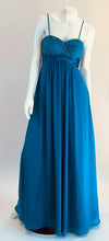 Dave & Johnny Electric Blue Long Dress with Sequined Bodice