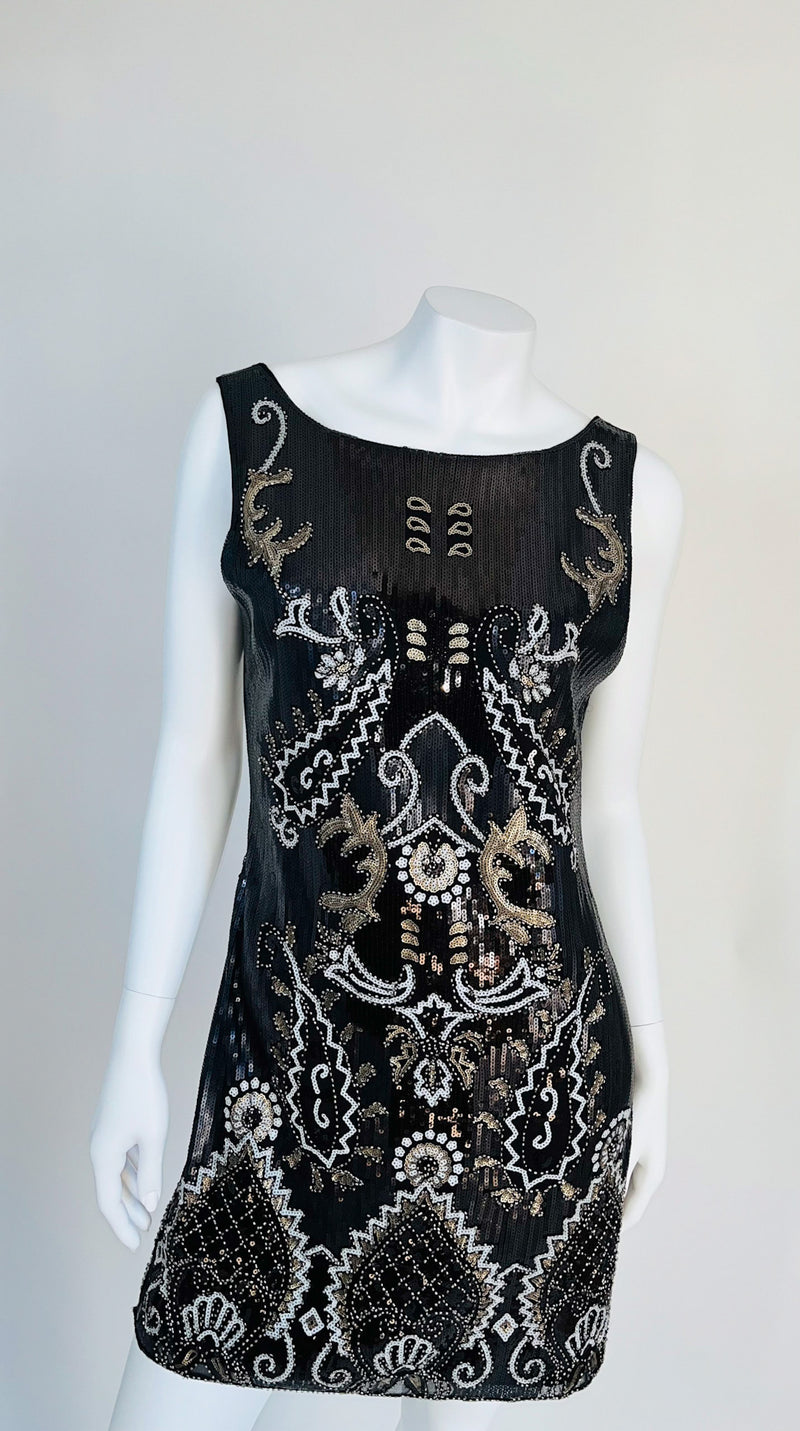 Nudha Couture Beaded and Sequined Mini Dress