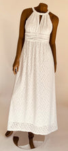 Emma & Michele White Halter Long Dress