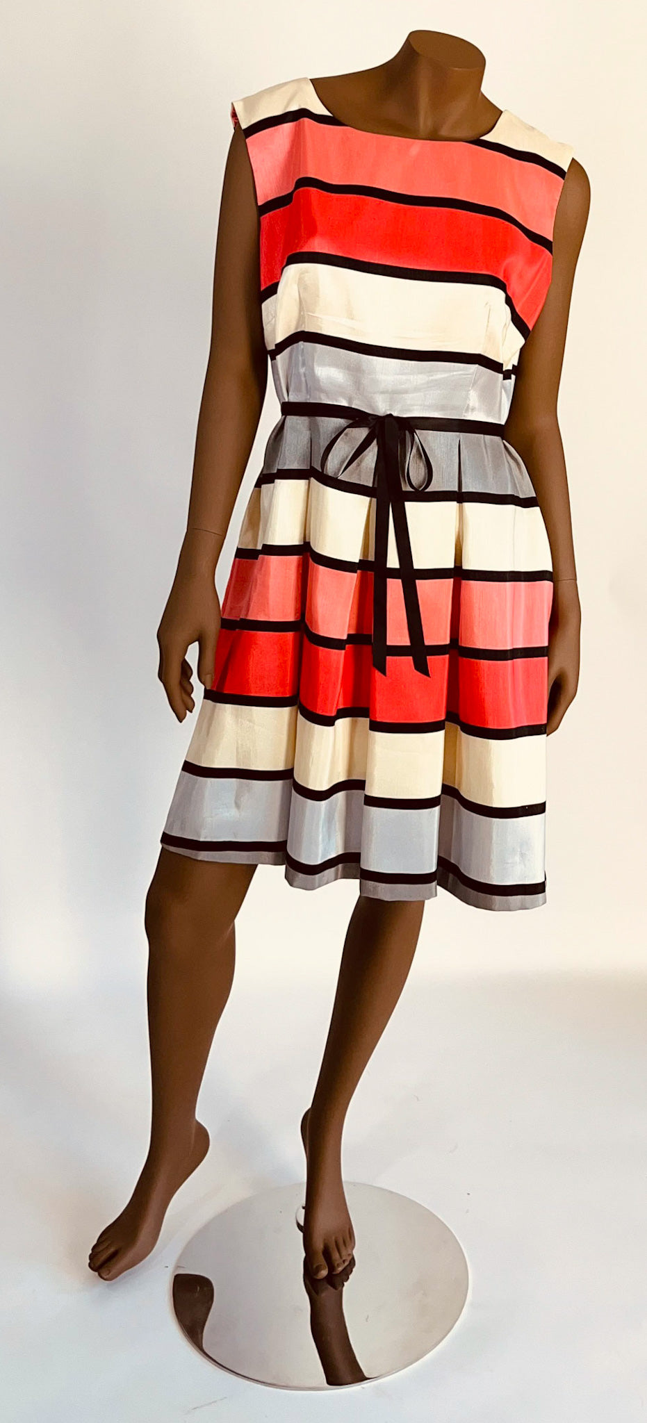 Danney & Nicole Stripe Sleeveless Knee Length Dress