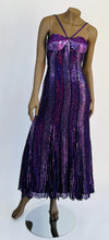 Scala Purple Silk Long Dress with Sequins