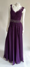 Moncheriemontage V-neck Purple Beaded Long Dress