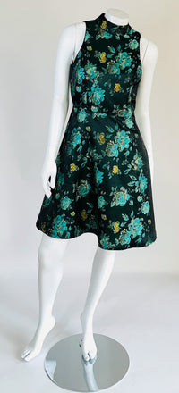 KUT Emerald Floral High neck Knee Length Dress