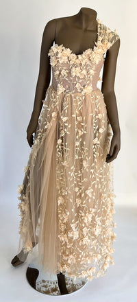 Custom Made Single Shoulder Fitted Long Dress