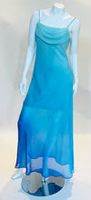 Onyxnite Turquoise Blue Hue Cowl neck Long Dress
